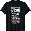 Don't Work As Hard As Men Girl Computer Repair Technician T-Shirt