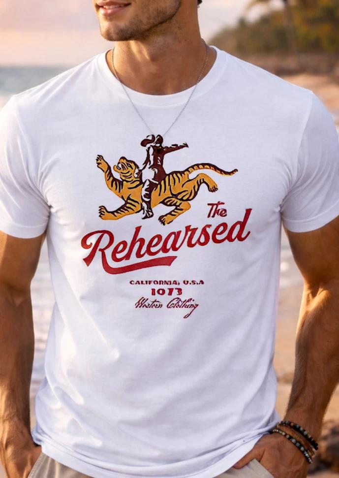 Western Cowboy Tiger Graphic T-Shirt Vintage Rodeo Style Tee Unisex S-3XL Custom XXXXL