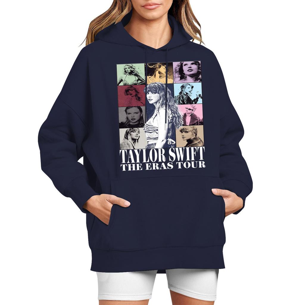 Women's Fashion Casual Long Sleeved Round Neck Letter Printing Loose Plush Pullover With Rope Hoodie