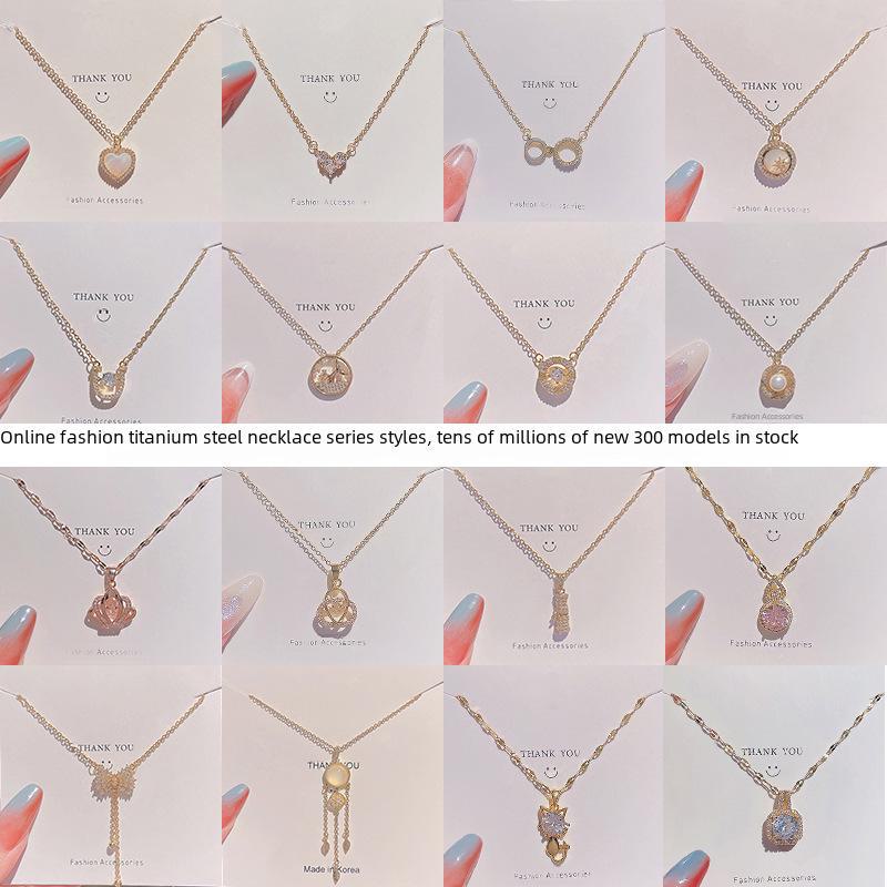 Japanese & Korean Style Geometric Titanium Steel Necklace - Women's Clavicle Chain Collection