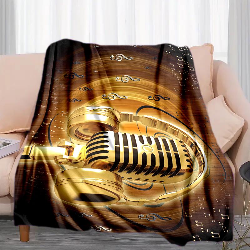 1PC Musical Elements Printed Blanket, All Season Lightweight Home Office Outdoor Nap Multifunctional Blanket A10