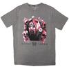 Sleep Token Unisex Stone Wash T-Shirt: Totenschädel & Blumen (grau) (Groß)