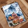 Chinese Anim Nezha Painting Calligraphy HD Canvas Poster living room bedroom bar aesthetic decoration
