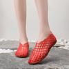 Women's 2025 Mesh Crystal Jelly Sandals: Hollow Out, Flat, Comfortable Slip-On, Korean Style.