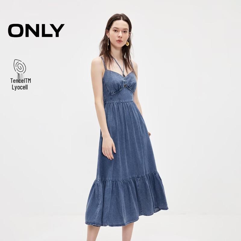 ONLY 2026 Summer Women s Lyocell Halter-Neck Long Denim Dress S