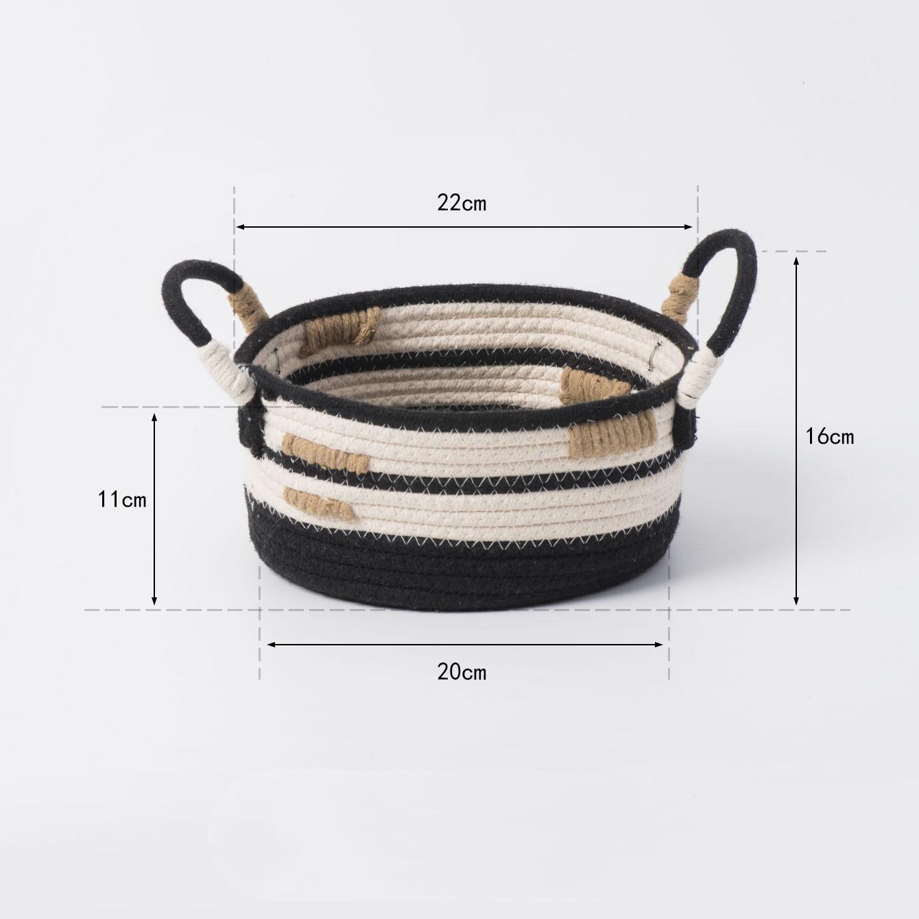 

Плетеная вручную ивовая корзина для хранения из хлопковой веревки, многоцелевой настольный органайзер для мелочей, коробка, корзины для полок, товары для дома и офиса