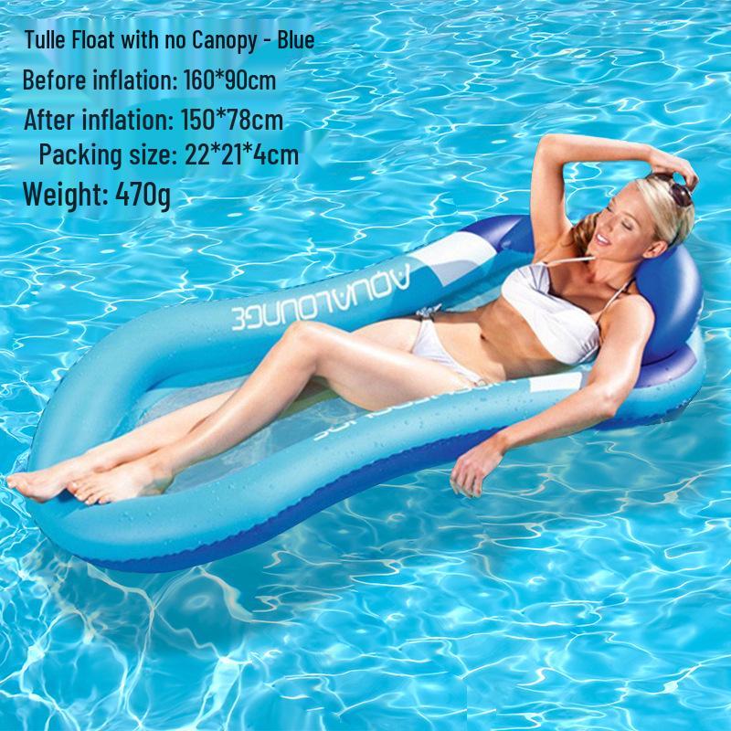 Inflatable Summer PVC Floating Bed with Sunshade and Backrest