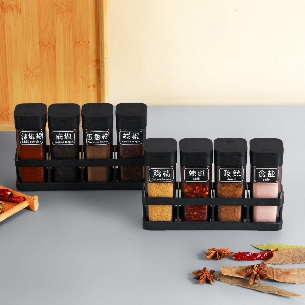 8Pcs Moisture-proof Spice Storage Bottle Sealed Seasoning Jars Set Countertop Storage