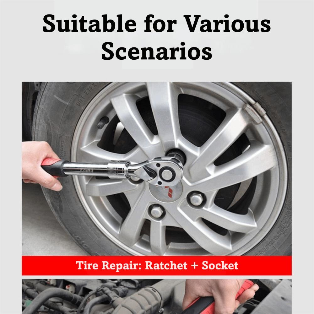 72 Tooth Ratchet Wrench Carbon Steel Flex Head Ratchet Extendable Ratchet  Multifunctional Tools