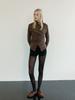 MOIFAIRE Layered Wrap T-Shirt/Brown