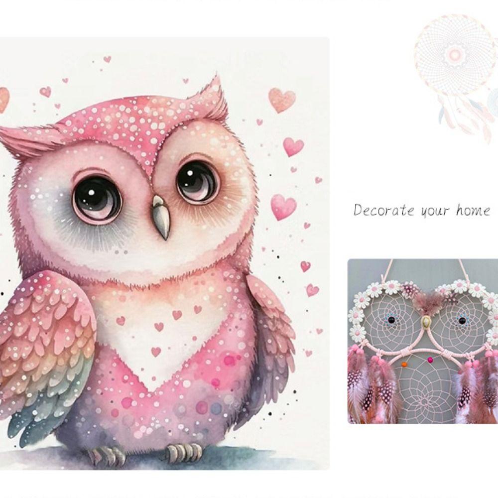Handmade Owl Dream Catcher Net Creative Wall Hanging Pendant Craft Smart Bird Dreamcatcher Window