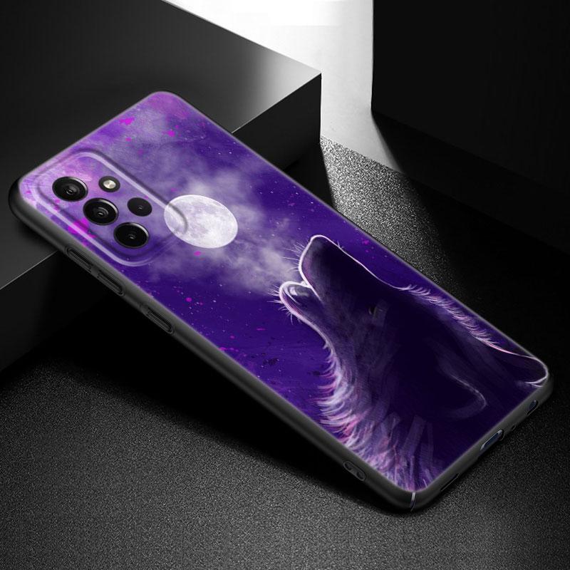 Moon Wolf Howl Phone Case For Samsung Galaxy A21 A30 A50 A52 S A13 A22 A32 A33 A53 A73 5G A11 A12 A31 A51 A70 A71 A72 Cover