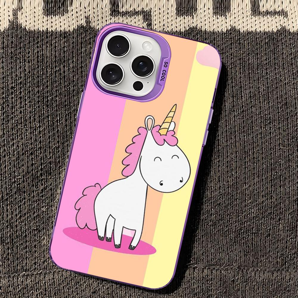 Unicorn cartoon Phone Case For iPhone 16 15 14 13 12 11 Pro Max X XR XSMAX 8 7 Plus Matte Shockproof Back Cover