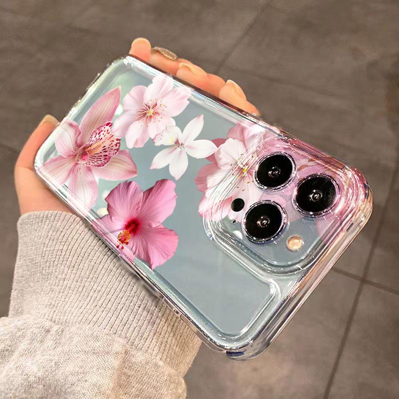 Blumen-Collage Süßes Muster Klare Handyhülle Für iPhone 17 Air Case 16 15 14 13 12 11 Pro Max XS X XR 7 8 Plus Stoßfeste Abdeckung