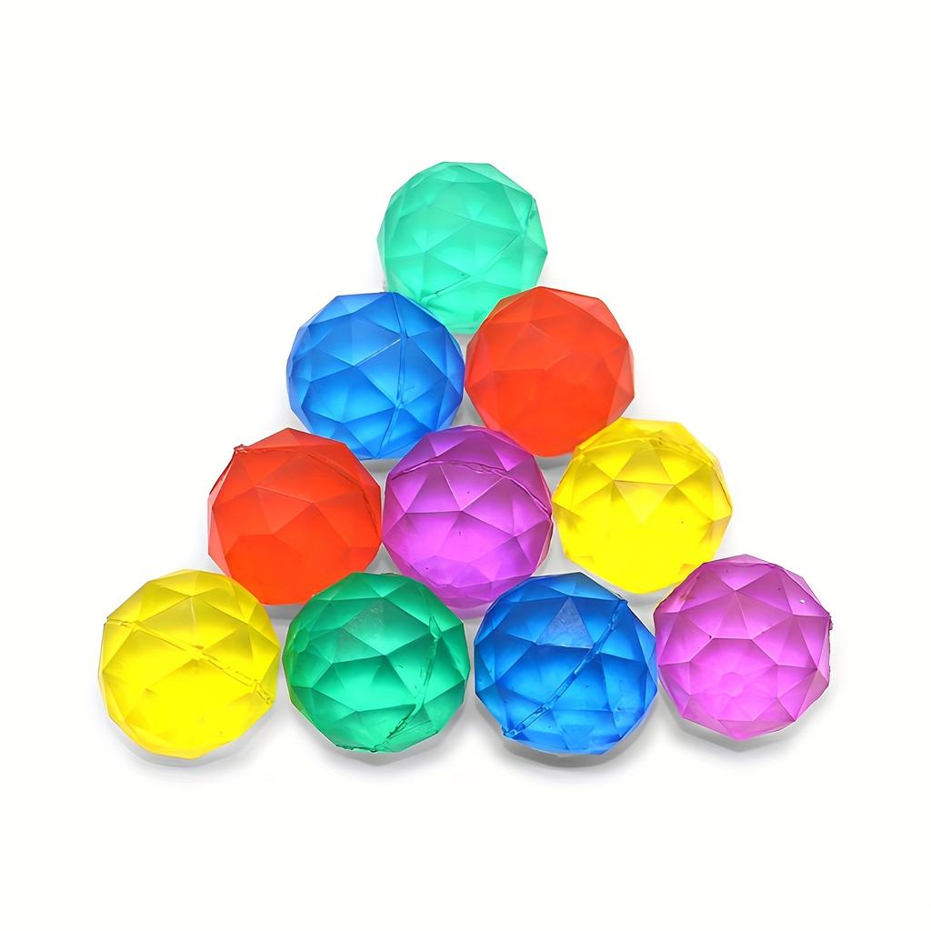 12pcs Diamond Bouncy Balls 2.5CM Rubber Balls Assorted Colors for Carnival Prizes Party Favors Goodie Gift JXB