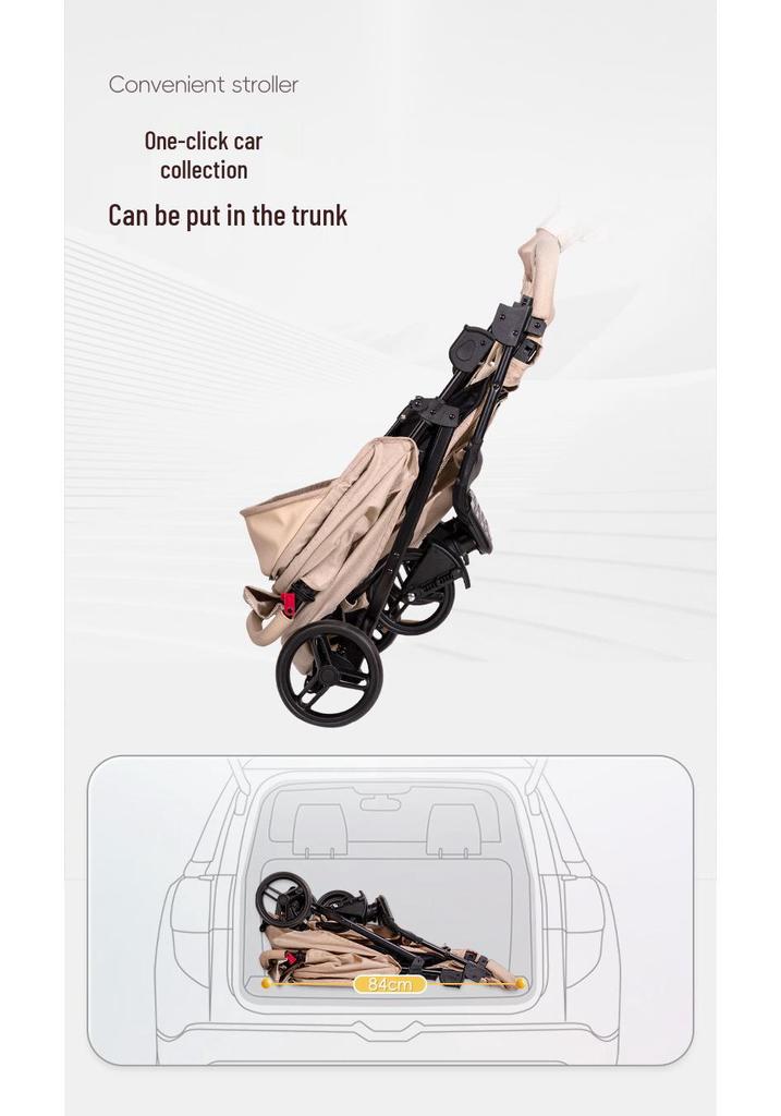 SEEBABY Foldable Sit-Lie Twin Side-by-Side Baby Pushcart