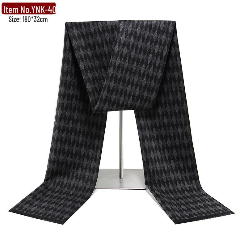 Sciarpa scozzese calda invernale da uomo 2025 - Stile europeo e americano, imitazione cashmere, motivo jacquard