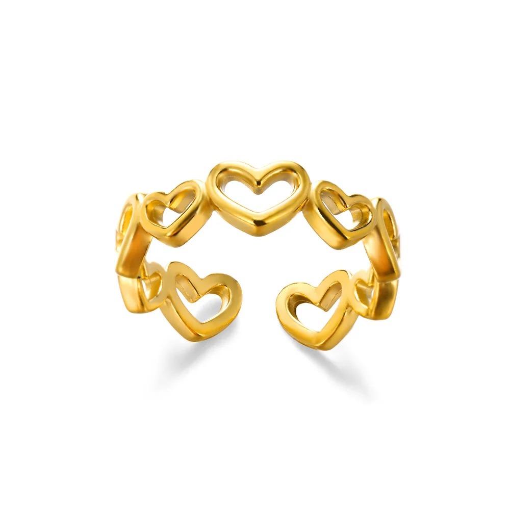 Zircon Little Heart Rings For Women Minimalism Heart Ring Stainless Steel Finger Dainty Ring Valentine Gifts
