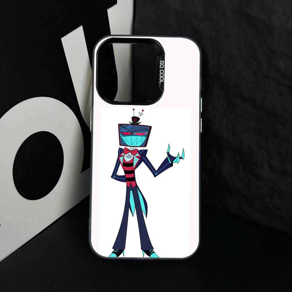 H-Hazbin V-Vox Phone Case For iPhone 17,16,15,14,13,12,11 Plus,Pro Max,XS,Colored Silver Plated Inside Cover