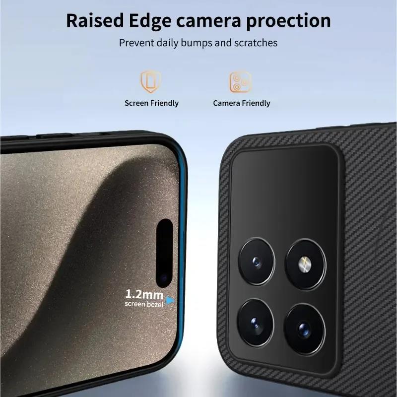 Shockproof Carbon Fiber Soft Phone Case For POCO X7 X6 Pro F6 Pro F7 Ultra C61 C71 C75 M7 Magnetic Wireless Charging Cover Cases