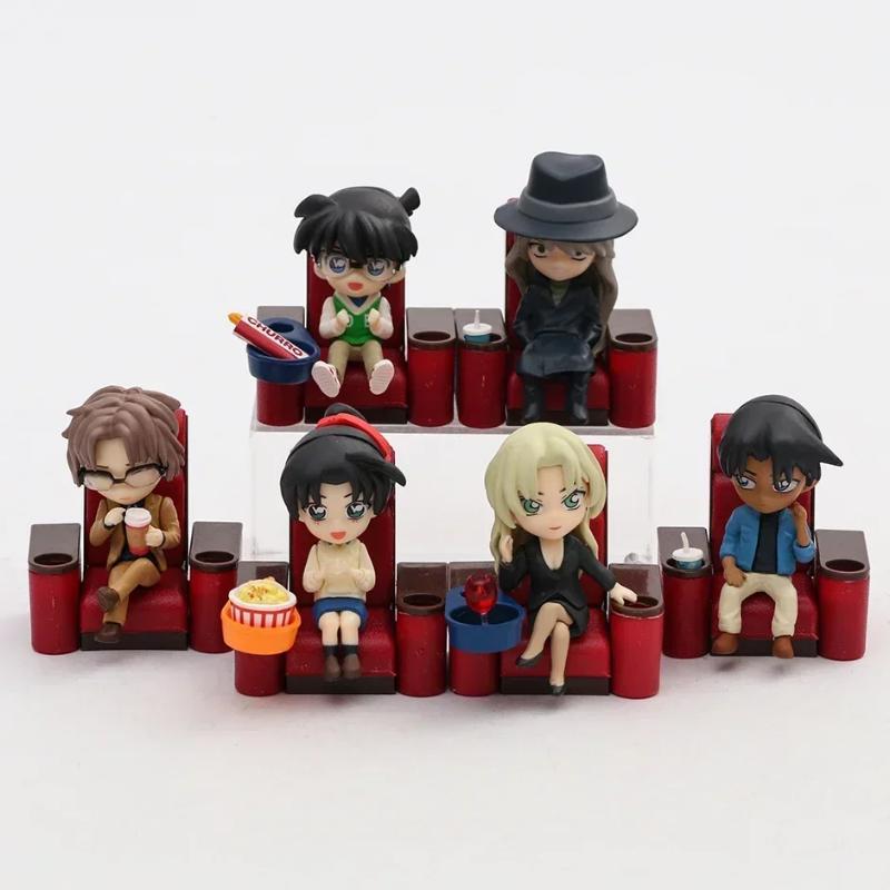 6 szt./zestaw Detektyw Conan Kino Kawaii Lalki Cosplay Kolekcja Figurki Dekoracja Zabawki Prezent Urodzinowy dla Dzieci