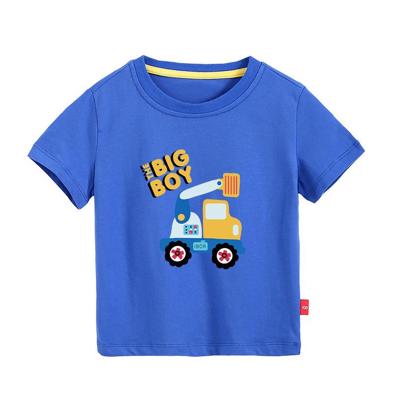 New Boys' Pure Cotton Short-Sleeve Printed T-Shirt - Round Neck Summer Top