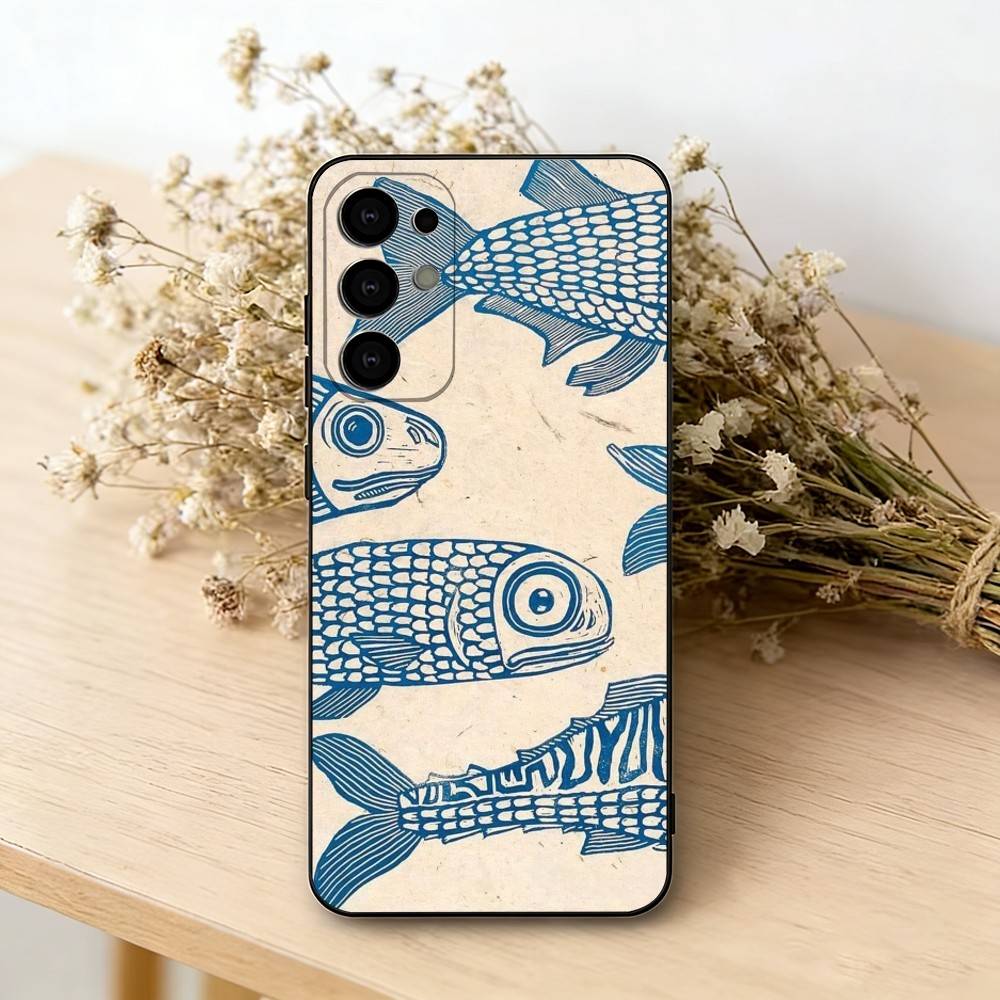 S-Sardines F-Fish Art Phone Case For Samsung S25,S24,S21,S22,S23,S30,Ultra,S20,Plus,Fe,Soft Silicone Black Cover