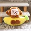 1 Piece Adorable Banana Monkey Keychain Charm Cute Monkey Plush Ornament Soft Bag Pendant For Boys Gifts