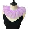Kids Girls Renaissances Ruffled False Collar Cape Victorian Style Choker Necklace for Cosplay and Costume Accessories