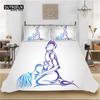 Cancer Duvet Cover Set Soft Hand Drawn Constellations Bedding Set Simple White Quilt Cover Abstract Geometric Pillowcases Decor