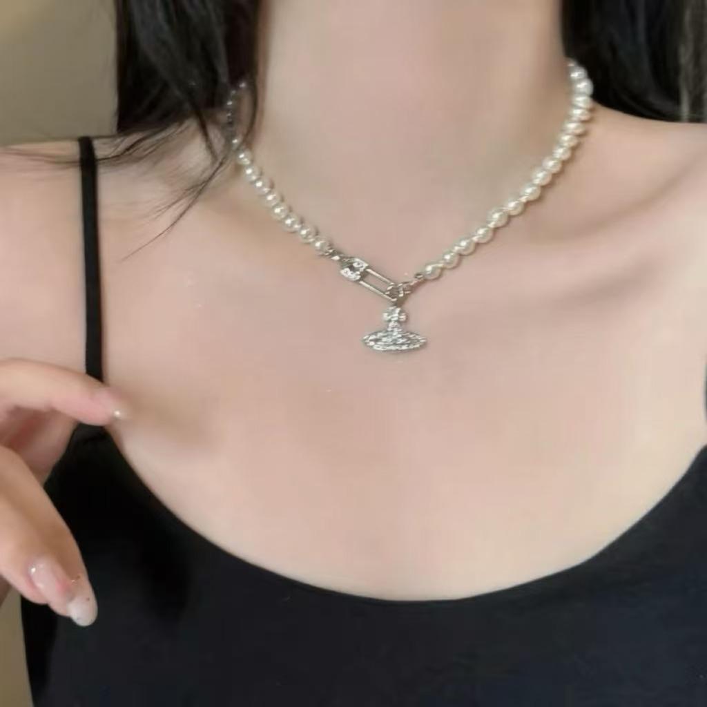 Dark Zircon Cross Beaded Necklace for Women, Long Summer Style Neck Chain, Trendy and Versatile Collar Chain, Instagram Style