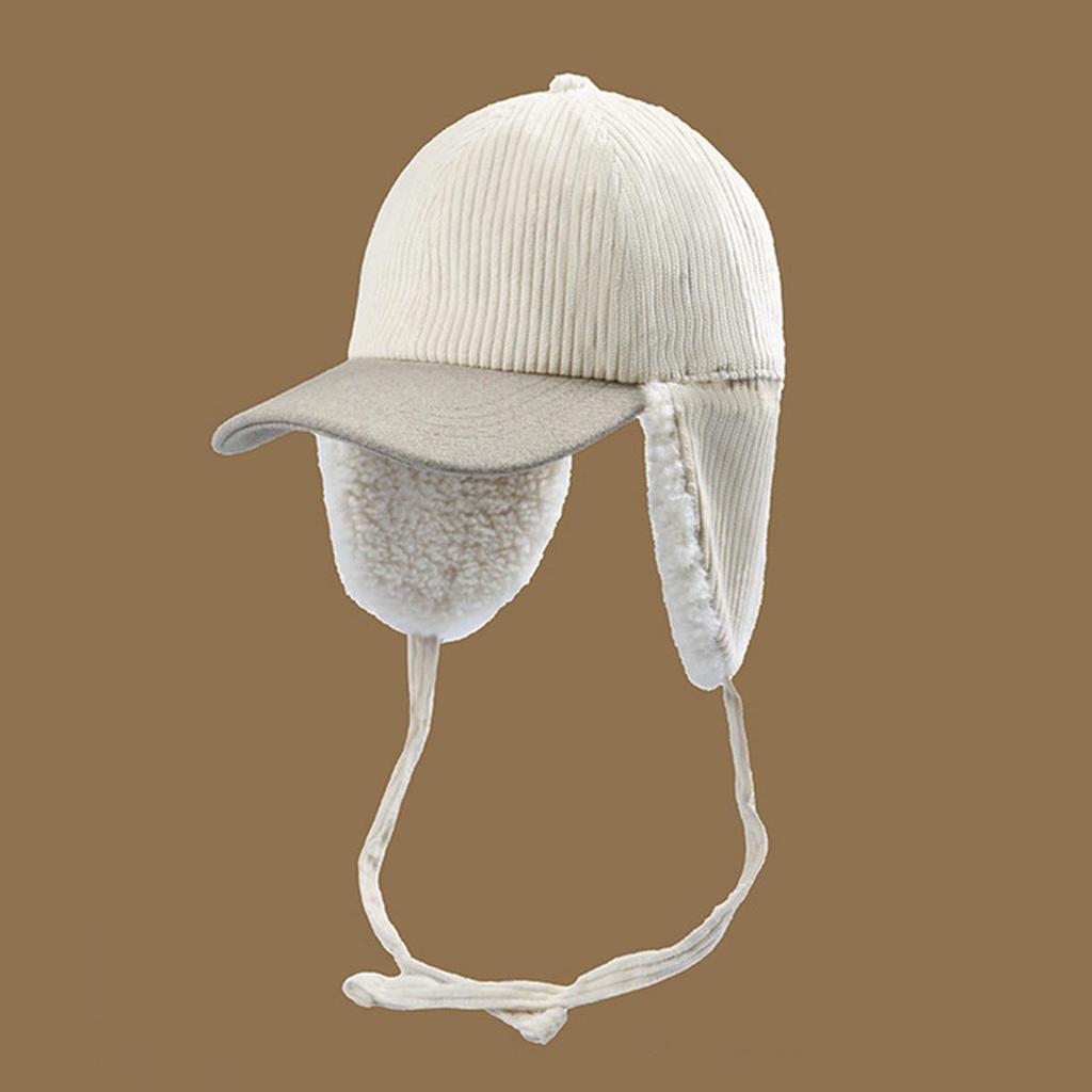 Autumn Winter Fleece Lamb Wool Baseball Cap for Women, Outdoor Warm Fleece Hat, Windproof Earflap Thermal Baseball Cap Unisex