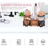 Anniversary Elderly Figurines, Miniature Figures Grandma Grandpa Statue Small Fairies Figurines for Grandparents Parents Anniversary Wedding Home