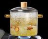 Glass pan with lid handle Multifunctional home kitchen Restaurant glass cooking pot