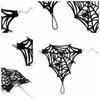 Brățară Gotică Ajustabilă Brățară Catifea Față-Verso Pânză de Păianjen Negru Spini Halloween