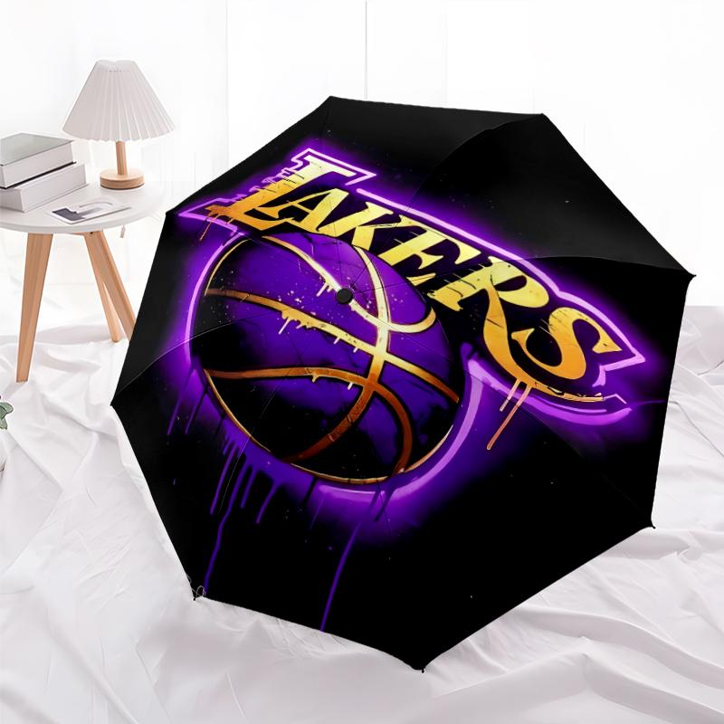 Printed Los Angeles Lakers logo Folding Umbrella,Outdoor,Leisure,And Travel Umbrella,Durable Umbrella Fabric,Birthday And Holiday Gift