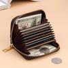 Accordion Zipper Card Wallet with Matte Embossing