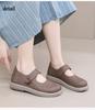 Women's Platform Mary Jane Ballet Flats Comfortable Walking Shoes Round Toe Lightweight Dressy Shoes for Women Casual PU Leather Work Flat Shoes
