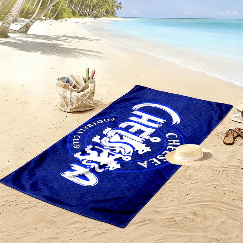 Chelsea F.C Print Beach Towel, Large Soft Quick Dry Towel for Beach Camping Swimming