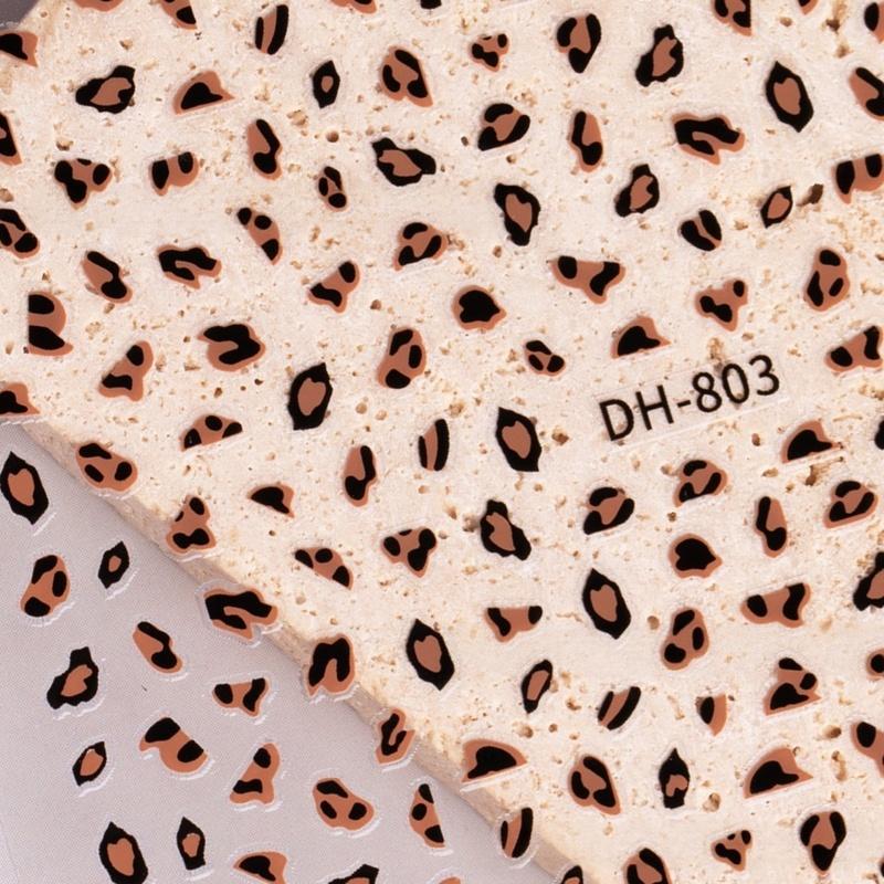 1pc Leopard Print Nail Stickers Ins Style Winter Autumn Nail Decals Self‑Adhesive Pink Brown Maillard Art Manicure Decorations