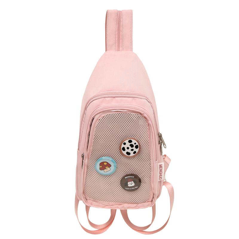 

Женская сумка через плечо, однотонная нагрудная сумка, студенческая сумка через плечо розовый