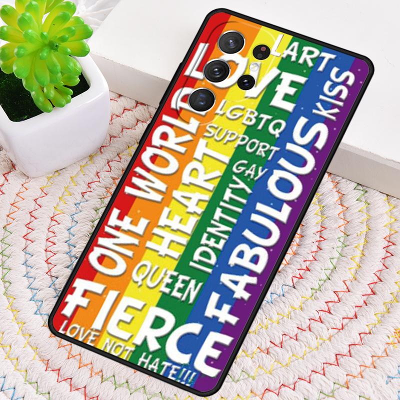 Gay Lesbian LGBT Rainbow Flag Pride Silicone Phone Case For Samsung Galaxy note 10 S26 S24 S23 S22 S21 Plus S25Ultra Capa Cover