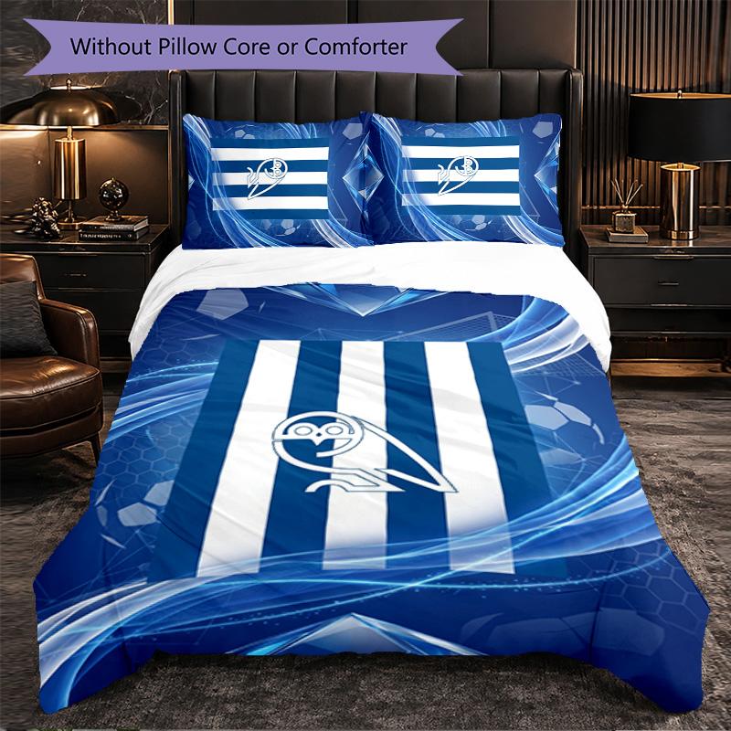 Sheffield Wednesday Football 3 Piece Bedding Set Soft Duvet Cover Set with Pillowcases Printed Bedroom Decor Set for Home