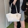 Elegant Autumn Winter Underarm Bag PU Leather French Tote Bag Vintage Commuting Handbag  Girls