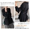 WoauNuiHll Long Sleeve Chiffon Shirt with Open Solid Plus for and Winter Women's Collar, Front, Color, Sizes, Flattering, Stylish, Commuting, Office,