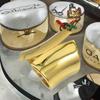 Wide Large Stainless Steel Alloy Silver Plated Asymmetric Geometric Big Cuff Bangle Bracelet Punk Simple Bangles Women