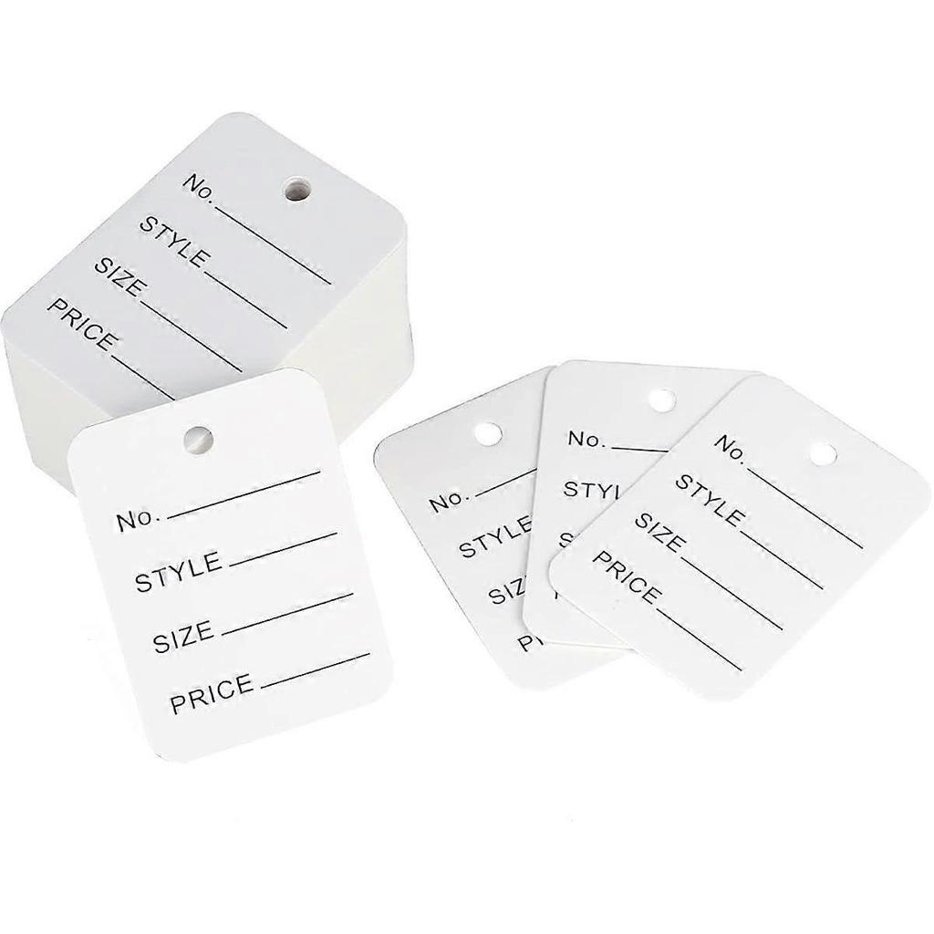 1000-Piece White Clothing Price Tag Set with Box