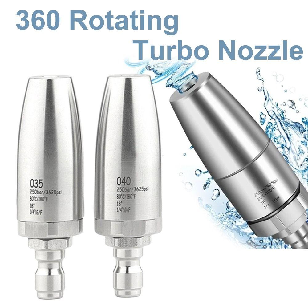 Durable Rotating Nozzle Stainless Steel 1/4 Quick Connect Pressure Washer Tips 3625 PSI Spray Head for Cleaning Brick Concrete