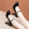 Fashion GKTINOO Lady Pumps Pointed Toe Office Lady Pumps Buckle Strap Platform High Heels Women Shoes Plus Size Genuine Leather Shoes