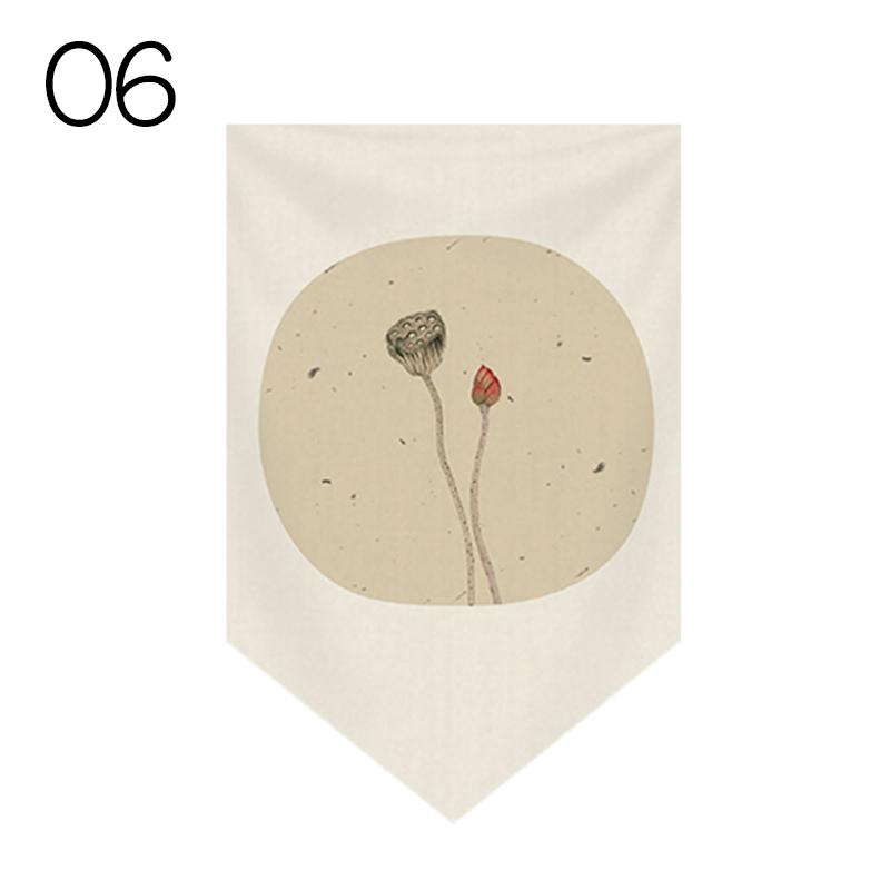 Japanese Tea Room Partition Door Head Curtain Signboard Chinese Style Hanging Short Curtain Restaurant Teahouse Decor Pennant